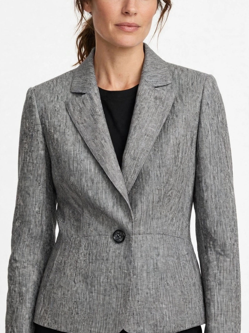 Le Suit blazer gray marl texture size 4